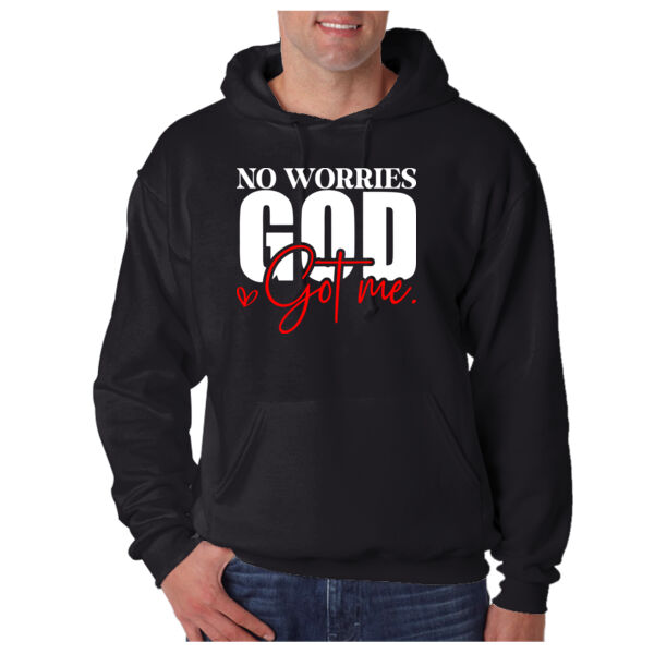 NO WORRIES GOD GOT ME - Adult Super Sweats® NuBlend® Fleece Pullover Hooded Sweatshirt Thumbnail