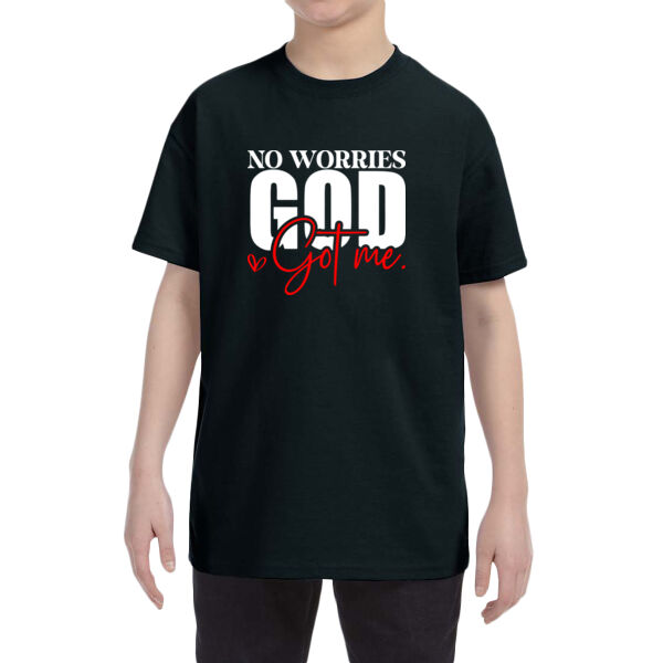 NO WORRIES GOD GOT ME - Youth Heavy Cotton™ T-Shirt Thumbnail