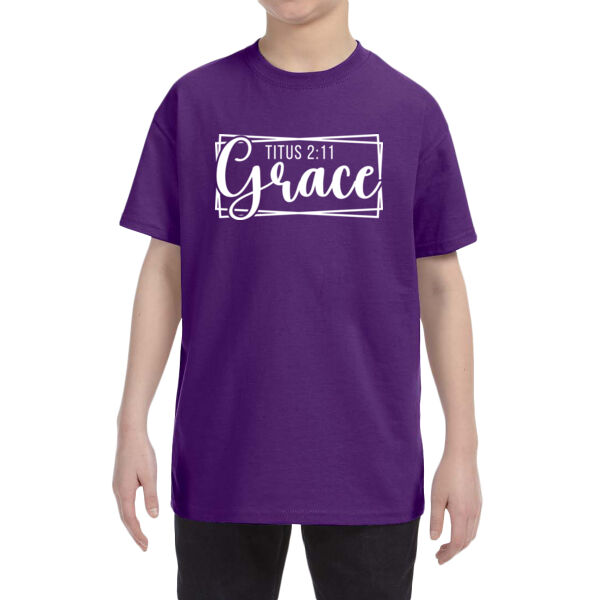 GRACE - Titus 2:11 - Youth Heavy Cotton™ T-Shirt Thumbnail