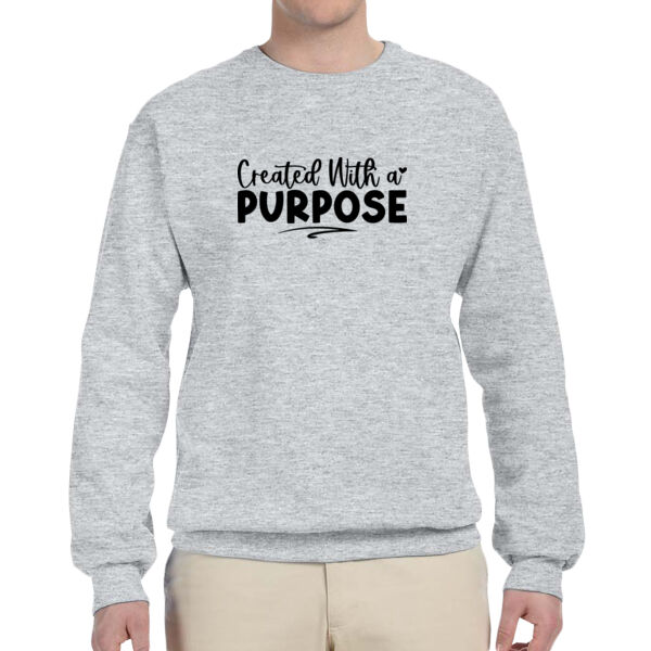 Created With A Purpose BLK - Adult NuBlend® Fleece Crew Thumbnail