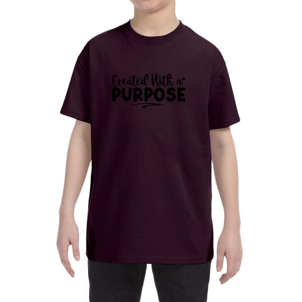 Created With A Purpose BLK - Youth Heavy Cotton™ T-Shirt Thumbnail