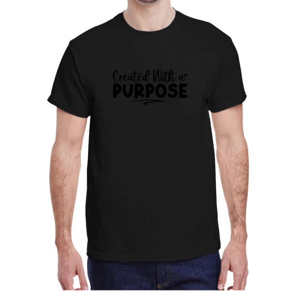 Created With A Purpose BLK - Adult Heavy Cotton™ T-Shirt Thumbnail