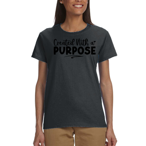 Created With A Purpose BLK - Ladies' Ultra Cotton® T-Shirt Thumbnail