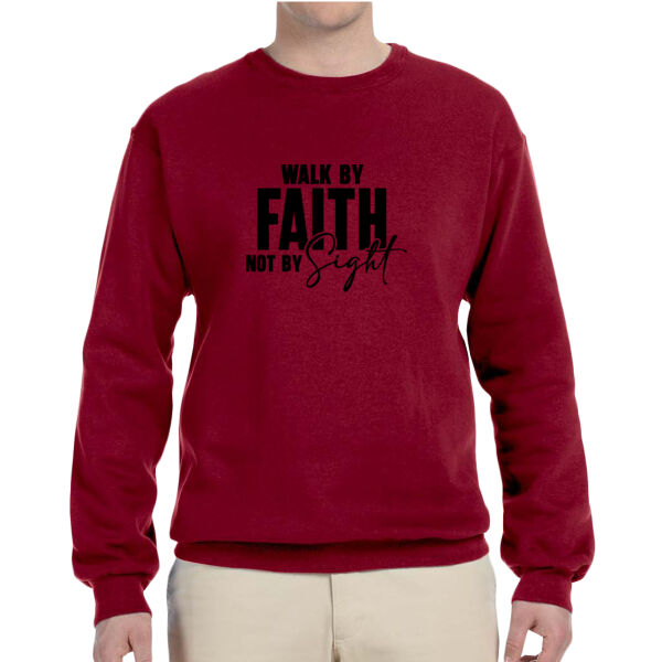 Walk by faith - Adult NuBlend® Fleece Crew Thumbnail