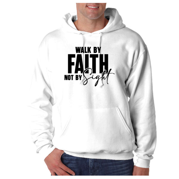 Walk by faith - Adult Super Sweats® NuBlend® Fleece Pullover Hooded Sweatshirt Thumbnail
