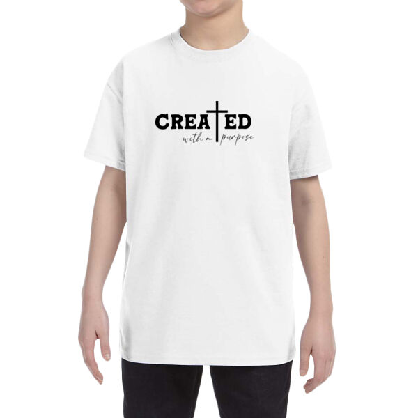 Created with a purpose - Youth Heavy Cotton™ T-Shirt Thumbnail